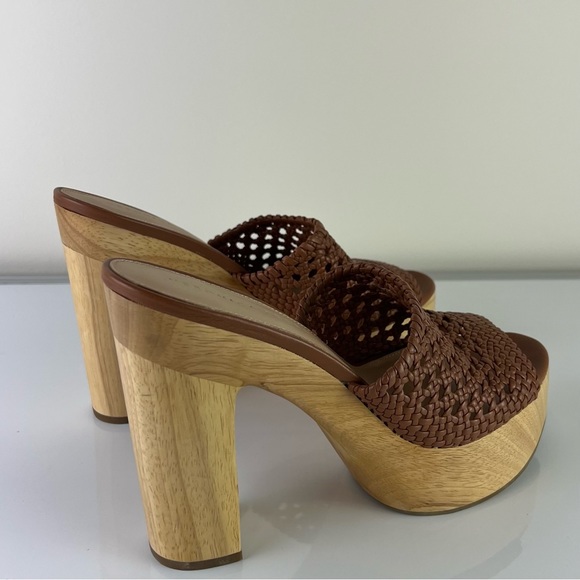 NEW VERONICA BEARD WOVEN PLATFORM MULES - Picture 5 of 15